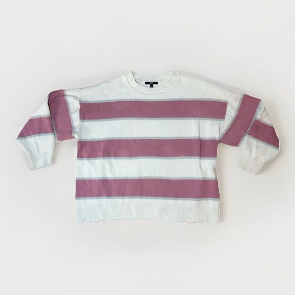 Vans Sweater Women’s Large White With Pink And Blue Stripes Knit Mid Length - Picture 5 of 11